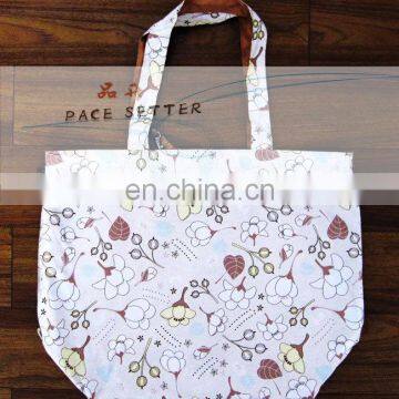 home textile products customized non woven shopping bag flowers printed handled bag