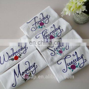 white custom embroidery cheap tea towels