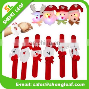 wholesale Christmas Glow Slap Bangle / Bracelet Xmas Cute Decor Party Pat Circle Hand Ring / Snap Bangles