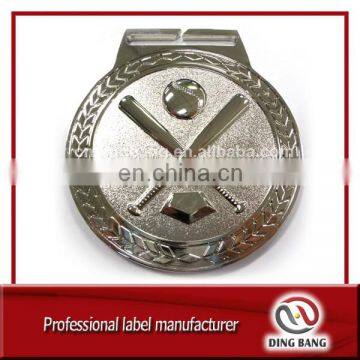 Realiable Factory High Quality Metal Souvenir Custom 3D Baseball Design OEM Sports Award Sliver Medal