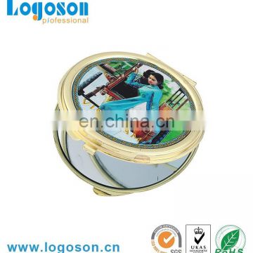 New design ladies make up mirror bulk small round metalpocket mirror