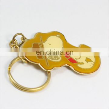 Custom metal metal keychain epoxy printed cartoon dog keyring wholesale