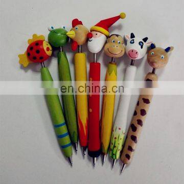 new creative wood ball pen and novelty animals pen