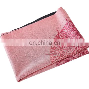 Welcome new design custom print eco friendly suede natural rubber yoga mat