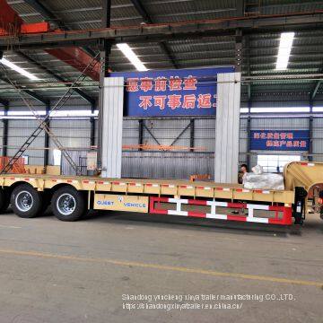 Made in china gooseneck low platform semi low flatbed trailer lowbed truck trailer for sale