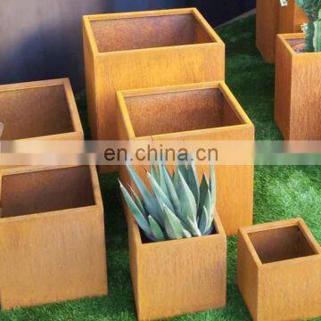 Cheap Garden Decoration Metal Rectangular Corten Planter Box