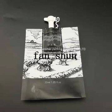 Customized small spout bag with 5g color makeup/lip glaze mascara shaped nozzle bag/mask cosmetics standing spout bag