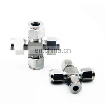 High quality quick coupler O.D 1/8'' inch hard tube stainless steel 304 four way X type Connector fitting