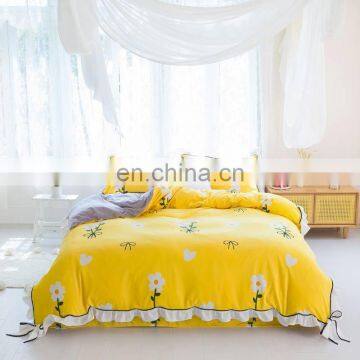 Amazon hot sale Luxury Comforter Yellow Set Bedding Sheet And Comforter Set