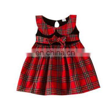 Christmas girls red plaid doll collar dress children skirt dress