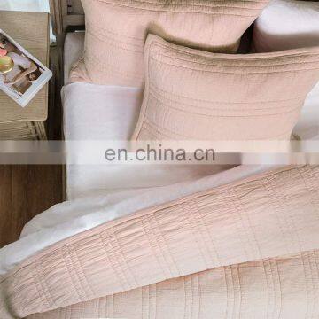 Breathable & Ultra Soft 100%Cotton 2 Layers Cotton Crinkle Gauze Stripe Embroidery Bedding Quilt photo-6