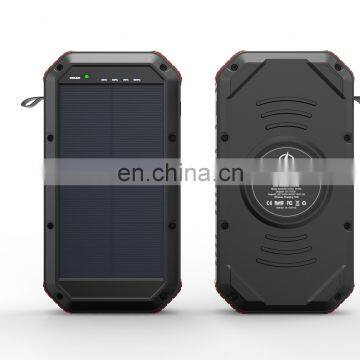 30000mah Solar Wireless Charging Power bank PD18W QC2.0 QC3.0 4USB Qi Charger Waterproof Dustproof with SOS lights