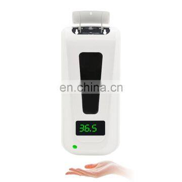 Non contact 2000ml foaming liquid soap hand sanitizer sprayer digital infrared thermometer temperature and sanitizer dispenser