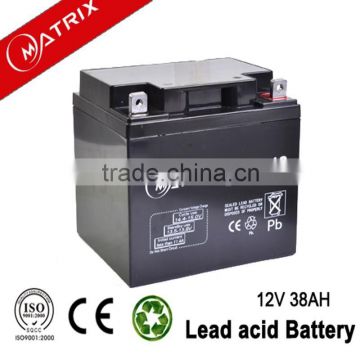 VRLA agm lead acid battery 12v 38ah for solar systems