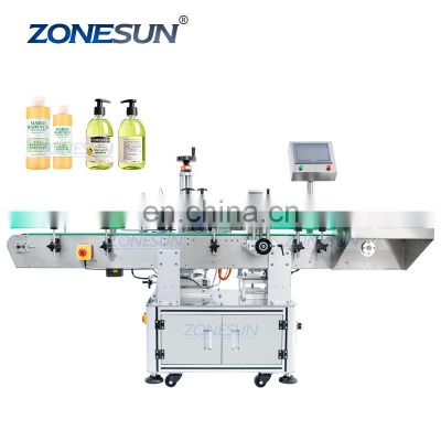 ZONESUN ZS-TB822 Automatic Round Bottle Labeling Machine Label Applicator Food Can Vertical Roll Bottle Sticker Labeling Machine