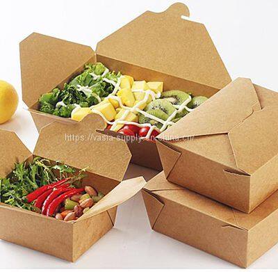 Convenient Tab Lock Closure Simply fold Kraft Paper Food Boxes sturdy flaps shut perfect for any restaurant