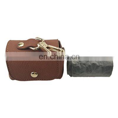 PU leather dog poop bag holder waterproof and durable luxury