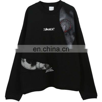 2021 Fashion casual oversize print custom logo design winter sweatshirt clothing for men