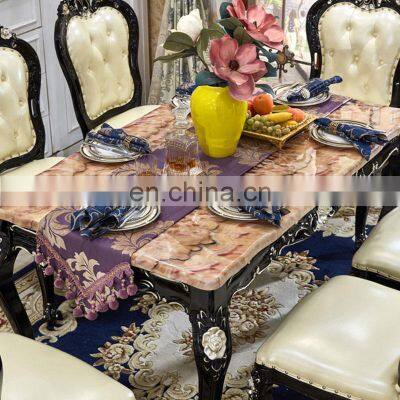 Classic Luxury wooden dining table set/ dining table and chair antique style