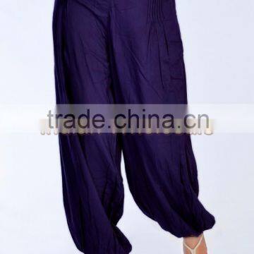 Indian Women Rayon Purple Color Harem Pants Causal Trouser Yoga Dance Baggy Hippie Genie Casual Pants 2007PRP