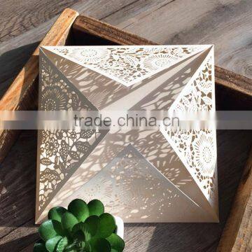 Wholesale Fancy Gold Laser Cut Wedding Anniversary Card to Print Quality Choice photo-4