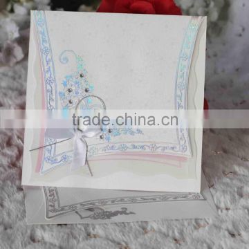 2016 Favor Gift Ideal Indian Wedding Cards Invitation with Ribbon