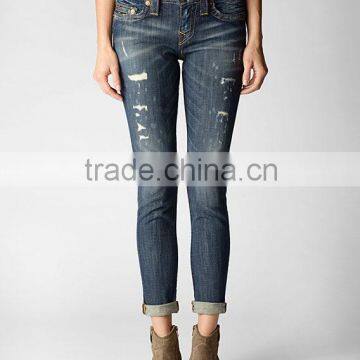 Womens Distressed Super Skinny Jean