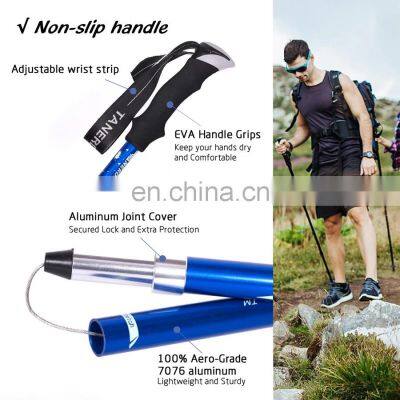Outdoor Multifunction Walking Stick Trekking Poles Telescopic Fold Crutches Hiking Stick Crutch Elderly Metal Stick Walking Cane photo-4