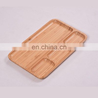 Multifunctional Square Lattice Bread Fruit Snack Food Bamboo Serving Tray