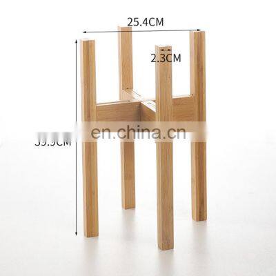 Retro Eco Friendly Bamoboo Corner Plant Stand Gardening Plant Stand Adjustable for Outdoor Indoor Garden Supplies Decorative photo-2