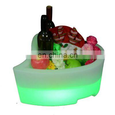 rectangular luminous acrylic ice bucket/rechargeable plastic led light up ice bottle bucket champagne wine coolers speaker