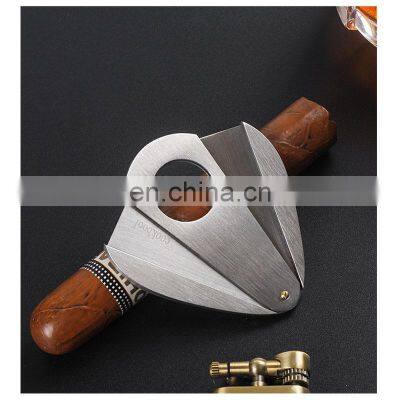 Factory Supply Desktop Engraved Manufacturer Logo Stainless Steel Scissors Luxury Custom Cigar Cutters photo-4