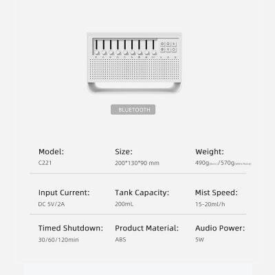 BLE Connection Plas Music Night Light White Noise Machine With Diffuser Humidifier for Kids Adults photo-6