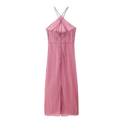 Summer new women's clothing European and American style fashionable slim fit silk satin texture lingerie style dress