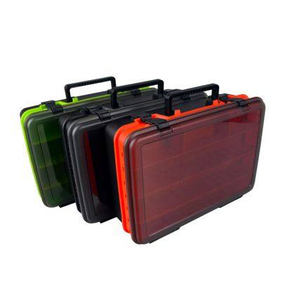 Two tier tackle box for fishing tools large size utility fishing lure box fishing equipment