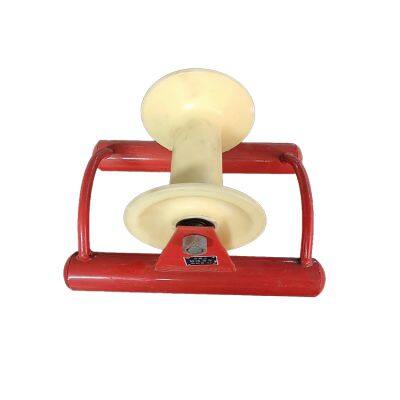 Cable Laying Dedicated Straight-Running Pulley | Dual Wheels Free Rotation | 5mm Thickened Red Steel Bracket | Firm Welded Construction