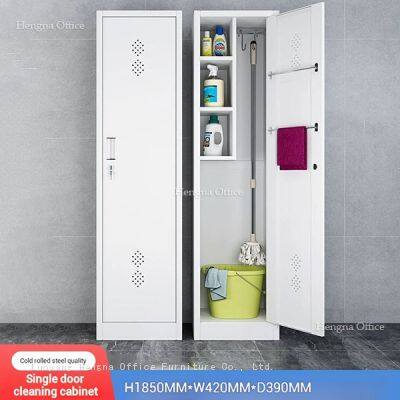 Medical Broom Cabinet-MBC658 With Breathable Design & Towel Rack-Cleaning Storage Healthcare & Laboratory Use- OEM/ODM Supported