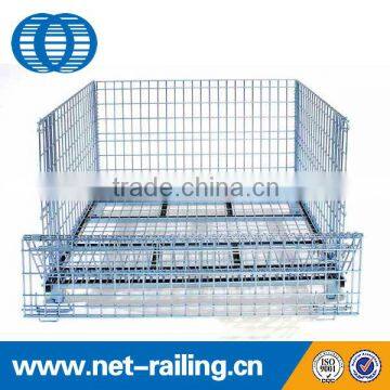 Galvanized warehouse collapsilbe stackable steel wire cage