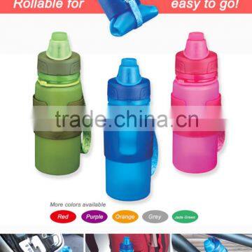 2016 hot sale silicone foldable water bottle