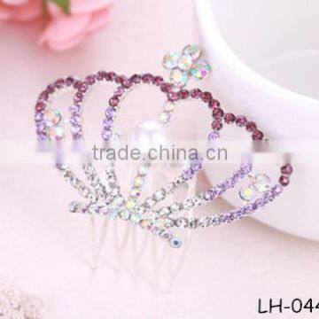 Wholesale Stylish Princess Crystal Austrian Rhinestone Tiara Small Hair Comb Crown