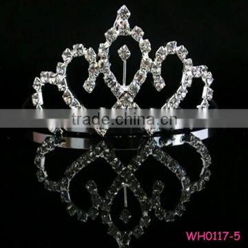 Big wedding bridal crystal tiara crown, China factory price children and adult rhinestone