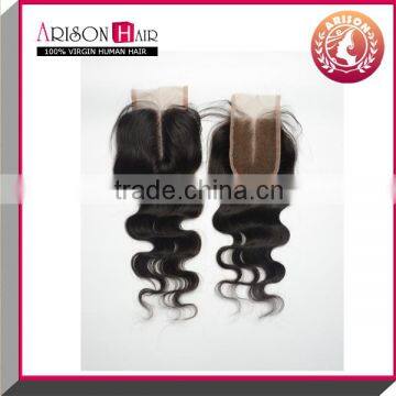 Handmade Lace Closure 100% Human Virgin Brazilian Body Wave Lace Closure photo-5