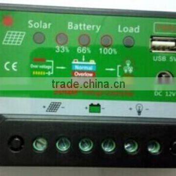 Factory supplier 12V/24V solar charge controller with USB output, , 5A/10A solar charger controller