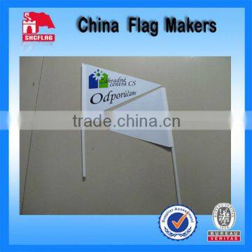 Cheap Custom PE Hand Flag With Plastic Pole