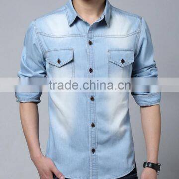 demin fabric men casual shirts