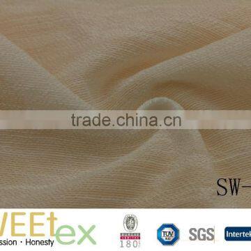 Spring top selling women dresses 100%Polyester organza slub stripe jacquard fabric