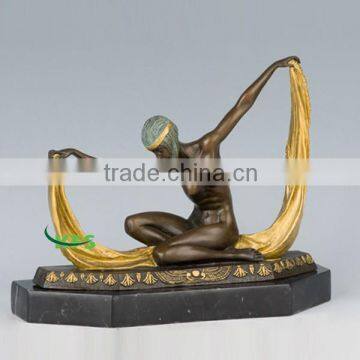 Bronze sexy nude dancer statue