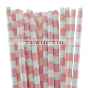 Quality Party Wedding Supplies Decorative Pink Sailor Striped Party Paper Straws