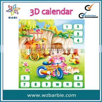 2014 customized PVC 3D Wall Calendar