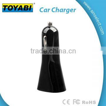 elegent style car charger black portable travel charger dual USB carcharger for battery charging on car